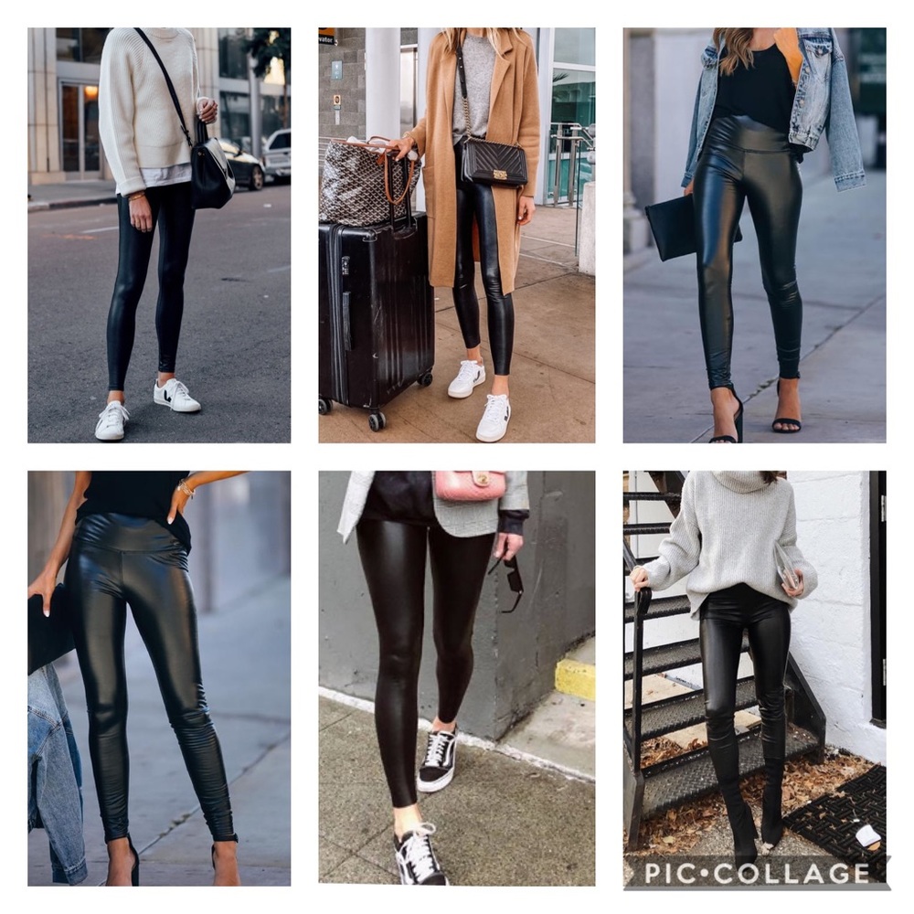 🔥BESTSELLER🔥High waisted Black faux leather leggings - Picture 4 of 13